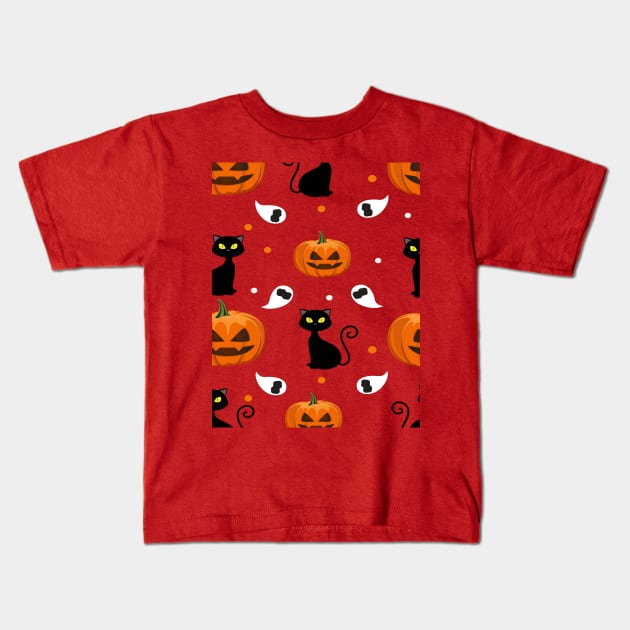 Halloween Pattern Kids T-Shirt by DragonTees